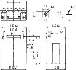 Panasonic Longlife LC-P1224APG Bleiakku 12 V 24 Ah Blei-Vlies (AGM) (B x H x T) 165 x 175 x 125 mm M5-Schraubanschluss VDS-Zertifizierung, Wartungsfre