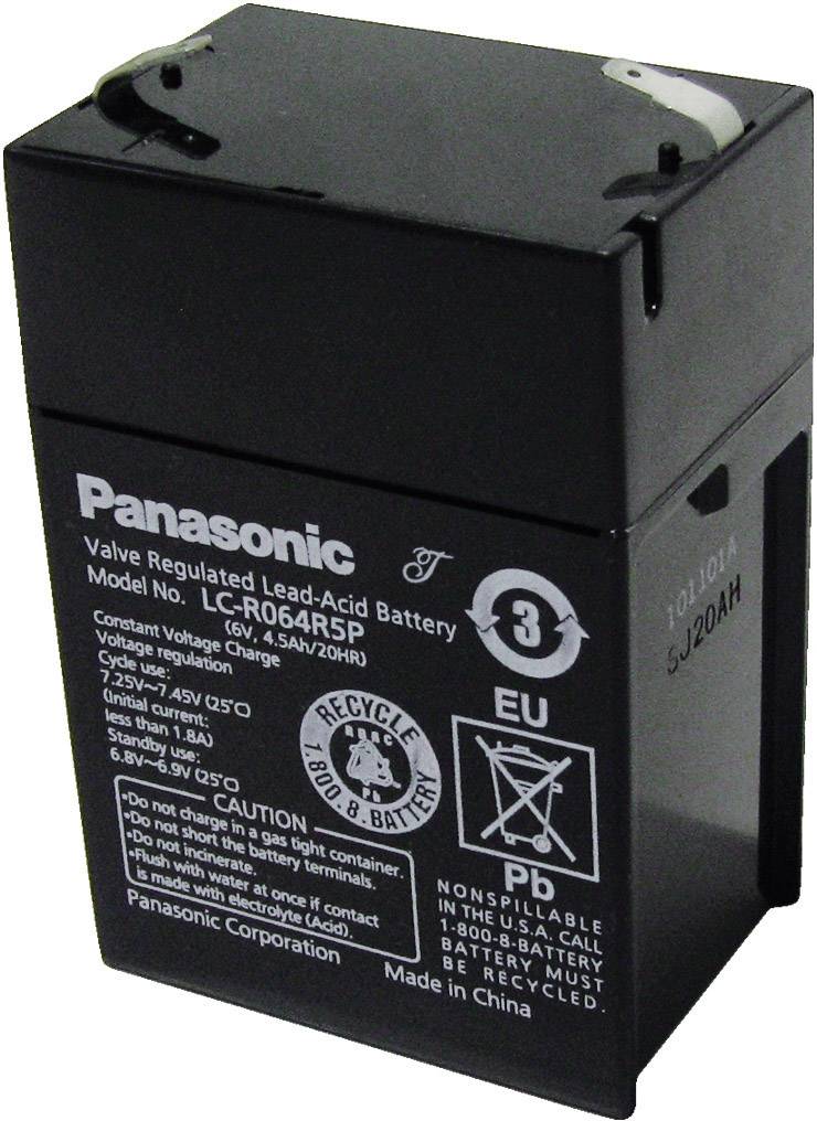 Panasonic 6V 4,5Ah LC-R064R5P Bleiakku 6V 4.5Ah Blei-Vlies (AGM) (B x H x T) 70 x 102 x 48mm Flachstecker 4.8mm Wartungsfrei