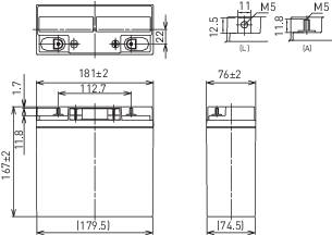 Panasonic Longlife LC-XD1217PG Bleiakku 12 V 17 Ah Blei-Vlies (AGM) (B x H x T) 181 x 167 x 76 mm M5-Schraubanschluss VDS-Zertifizierung