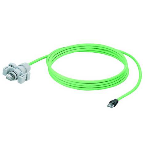 RJ45 Netzwerk Anschlusskabel CAT 5, CAT 5e SF/UTP 5m Grün Flammwidrig, mit