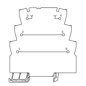 Diagramm einer strukturierten Form mit sechs nummerierten Punkten verbunden durch Linien, die verschiedene Ebenen darstellen.