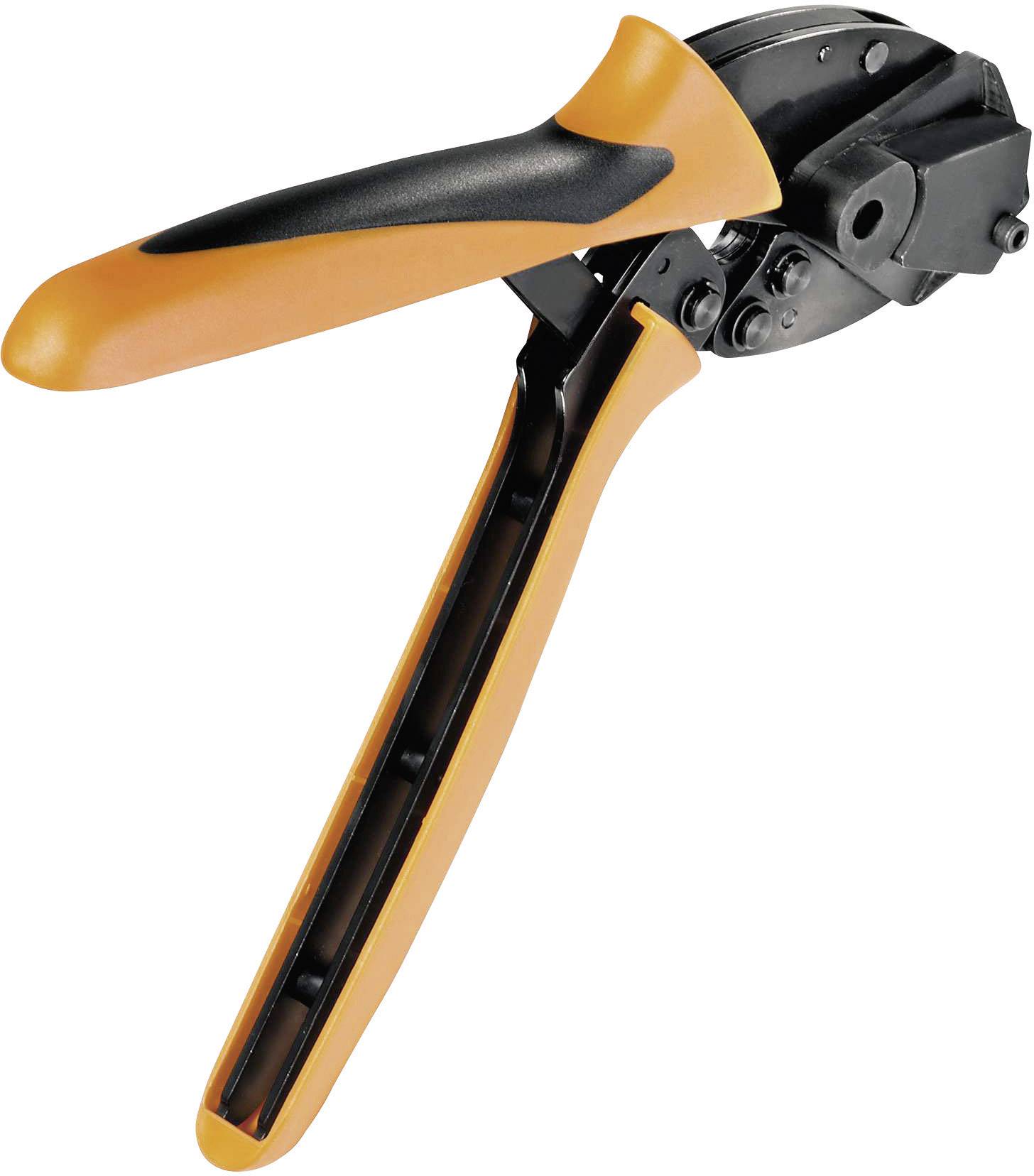 Eine orange-schwarze Zange mit ergonomischem Griff, geeignet für das Einpassen von Schläuchen oder zum Schneiden von Drähten.