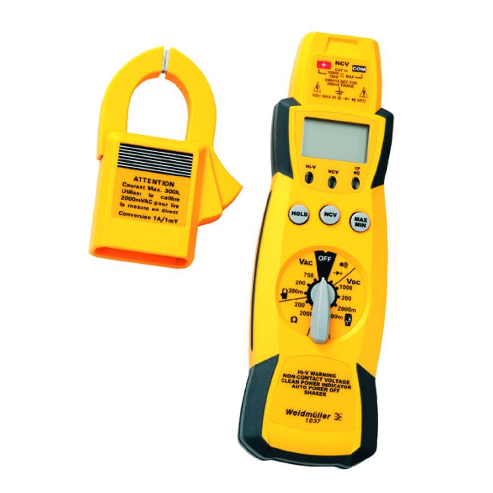 Weidmüller 1037 Stromzange, Hand-Multimeter digital CAT III 1000V Anzeige (Counts): 2000