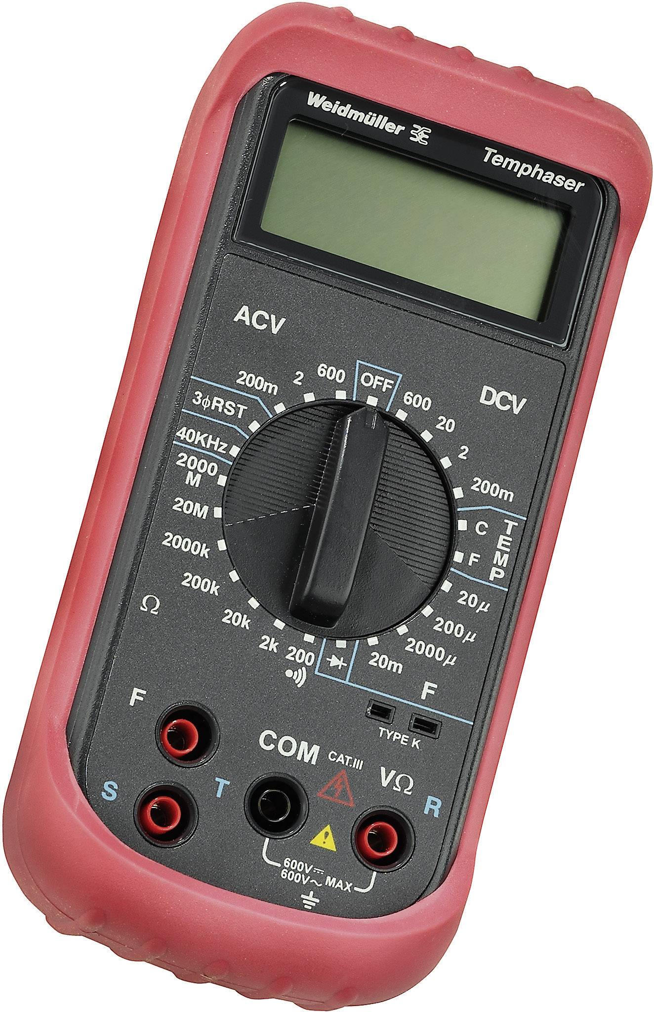 Weidmüller TEMPHASER Hand-Multimeter digital CAT III 600 V Anzeige (Counts): 2000
