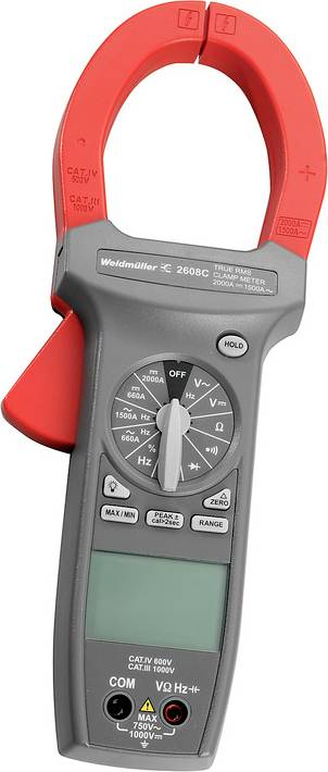 Weidmüller Stromzange, Hand-Multimeter digital CAT III 1000 V Anzeige (Counts): 4000