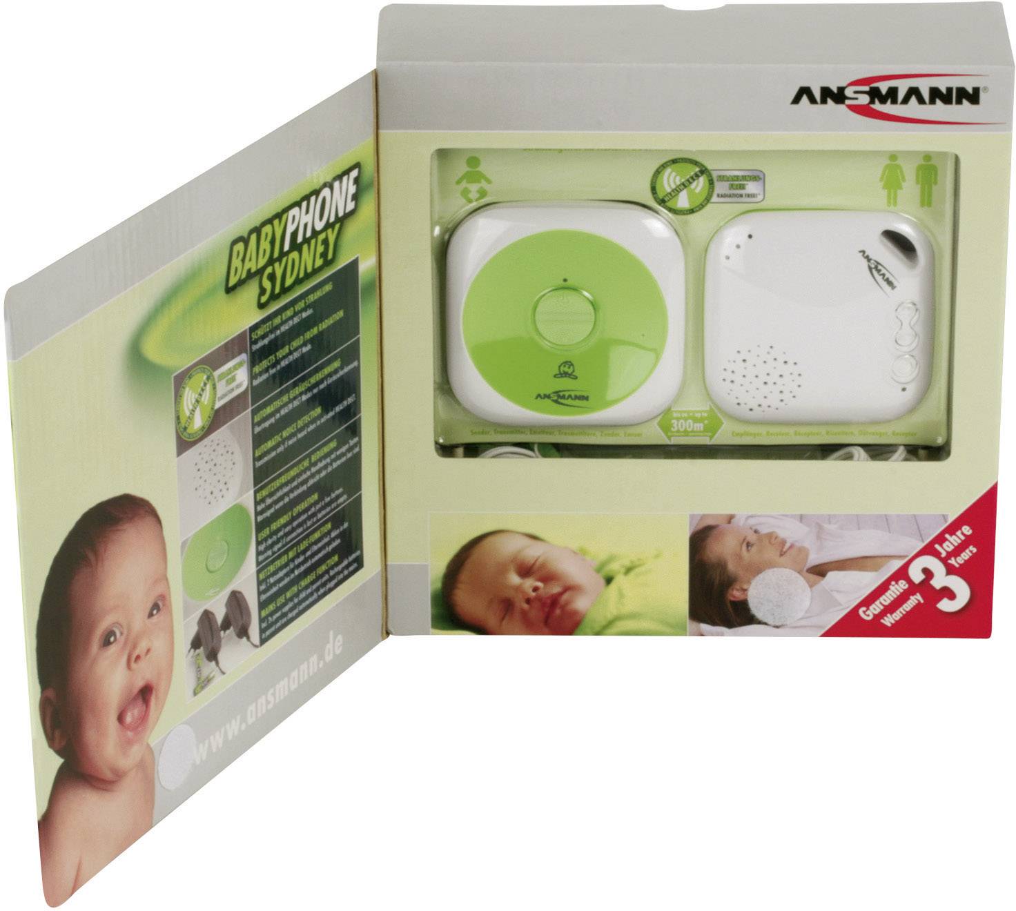 Ansmann BabyPhone Sydney 1800-0025-510 Babyphone Digital 1.9 GHz