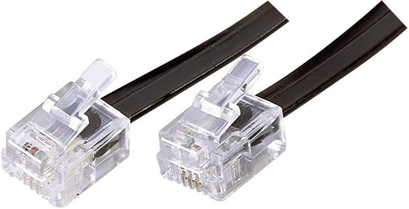 Basetech Western Anschlusskabel [1x RJ12-Stecker 6p6c - 1x RJ12-Stecker 6p6c] 10.00 m Schwarz