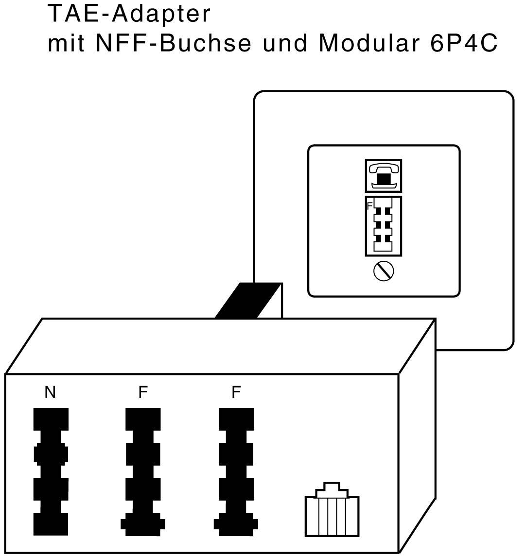 S-Conn - 0.2m TAE-F - RJ11, TAE-F, RJ11, Maschio / femmina, Nero