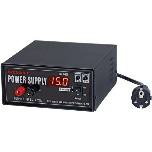 Graupner Modellbau-Netzteil regelbar Power Supply 230 V/AC 20 A 300 W
