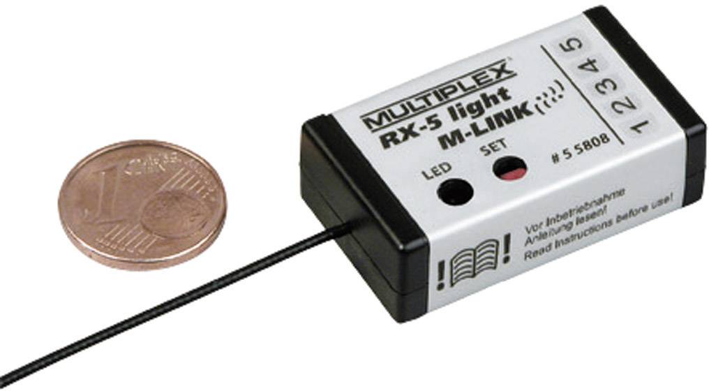 Multiplex RX-5 light 5-Kanal Empfänger 2,4 GHz Stecksystem Uni (Graupner / JR / Futaba)