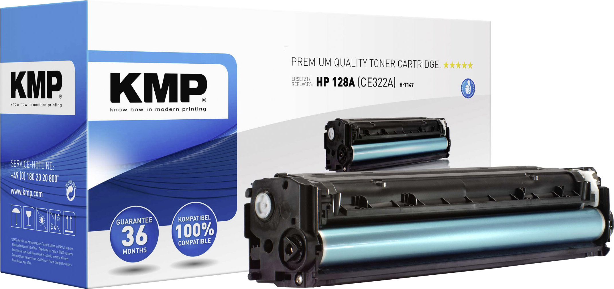 KMP H-T147   ersetzt HP 128A, CE322A Gelb 1300 Seiten Kompatibel Toner