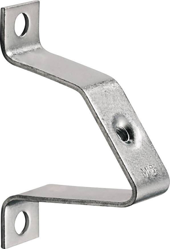 Ein gebogener Metallwinkel mit drei Löchern zur Befestigung, geeignet für Montage- oder Stützzwecke in Baukonstruktionen.