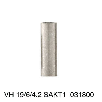 Ein zylindrisches Bauteil aus Metall. Text darunter: 'VH 19/6/4.2 SAKT1 031800'.