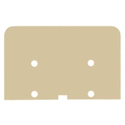 Beige rechteckige Platte mit zwei horizontalen und vertikalen Löchern, wahrscheinlich ein Montageelement oder Halterungsteil.