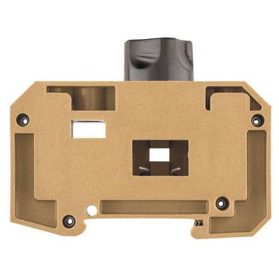 Ein Ersatzteil mit rechteckiger Grundform, Löchern und Aussparungen, möglicherweise für Maschinenbau oder Montagezwecke geeignet.