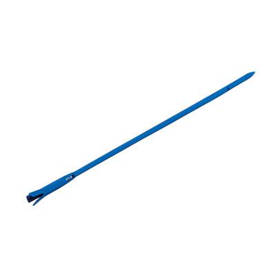 Ein langer, blauer Brechstange mit einer abgeflachten Kante, geeignet zum Hebeln oder Entfernen von Nägeln.