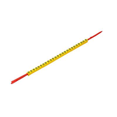 Ein rotes Kabel mit gelbem Markierungsring, der die Zahl '5' zeigt.