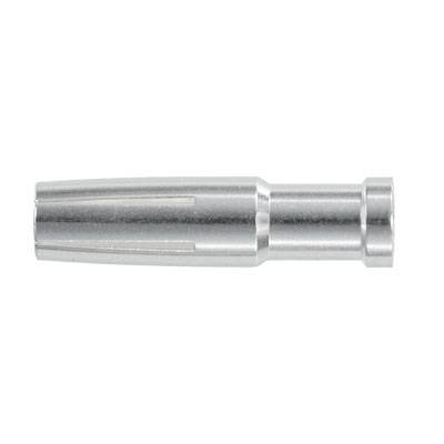 Metalladapter mit zylindrischer Form und glänzender Oberfläche, möglicherweise für Verbindungen in technischen Anwendungen verwendet.