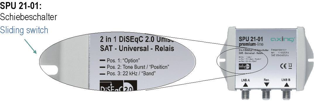 Axing SPU 21-01 DiSEqC-Schalter 2 (2 SAT/0 terrestrisch) 1