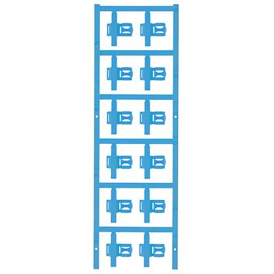 Ein blauer, vertikaler Rahmen mit sechs gleichmäßig verteilten, symmetrischen Strukturen.
