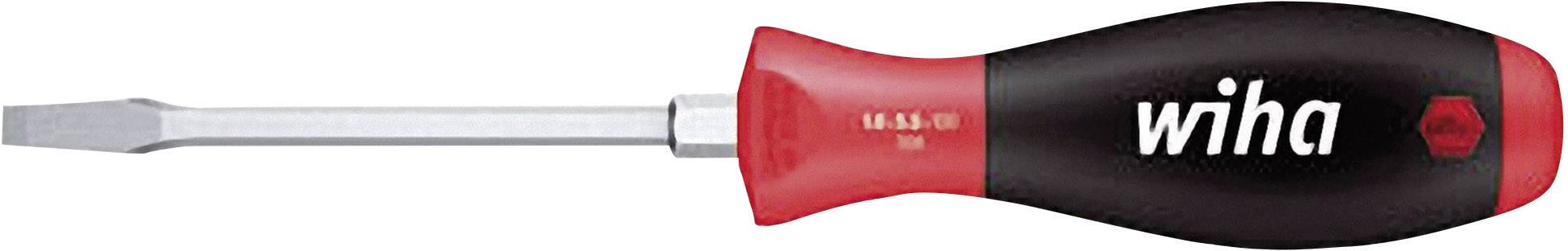 Flacher Schraubenzieher mit schwarzem und rotem Griff, Markenname 'wiha' auf dem Griff. Essenzielles Handwerkzeug.