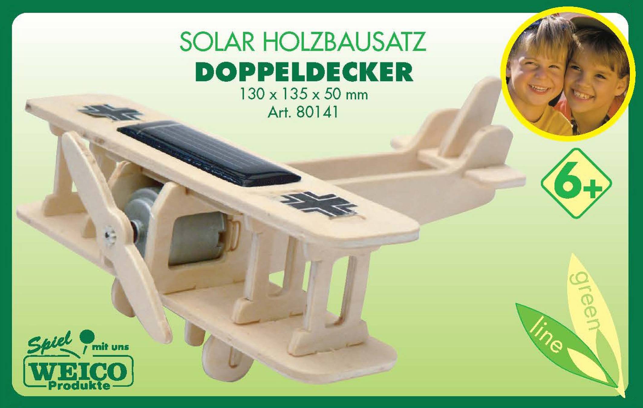 Holzb. Solar Doppeldecker 13x13,5x5cm