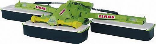 Landwirtschaftliches Gerät mit gelben und grünen Teilen, ähnlich einem Mähwerk, mit der Aufschrift 'CLAAS'.