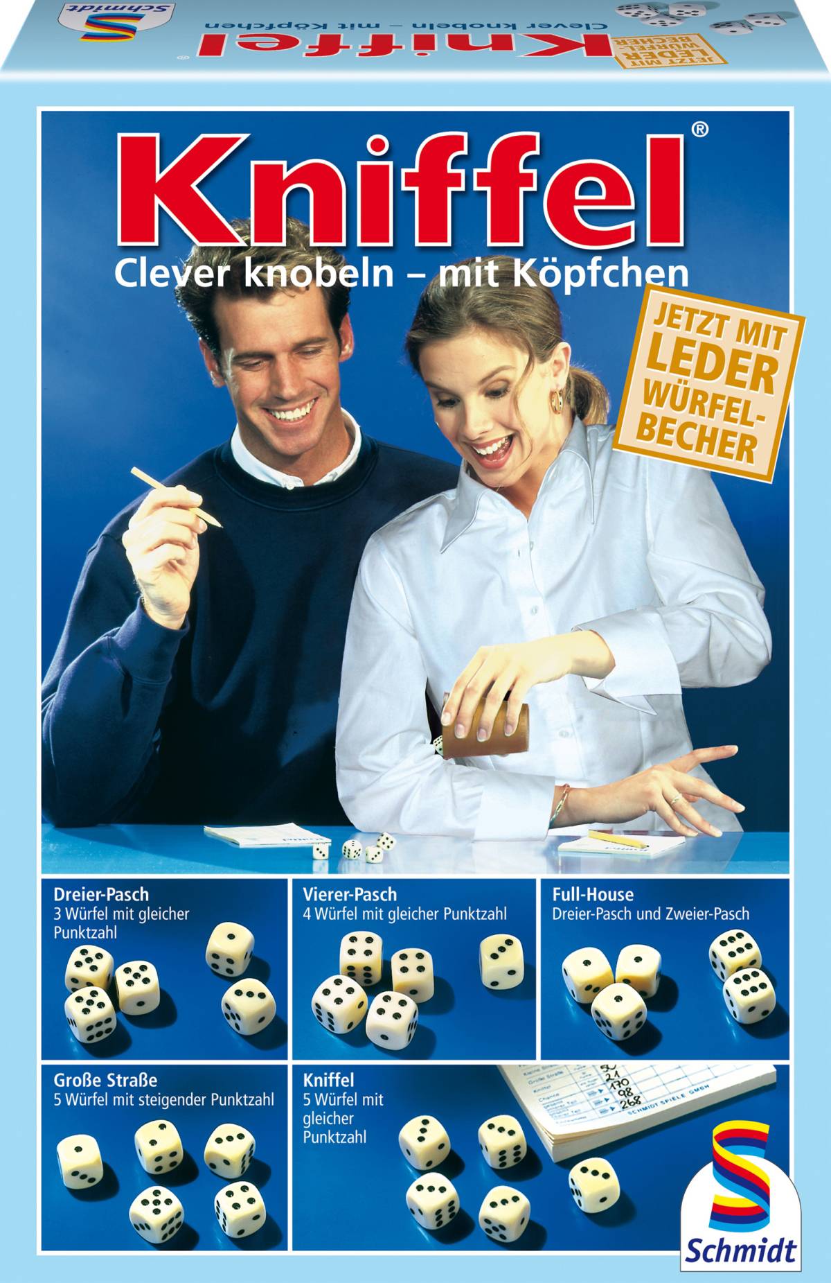 Schmidt Spiele 49030 Kniffel mit Lederwürfelbecher
