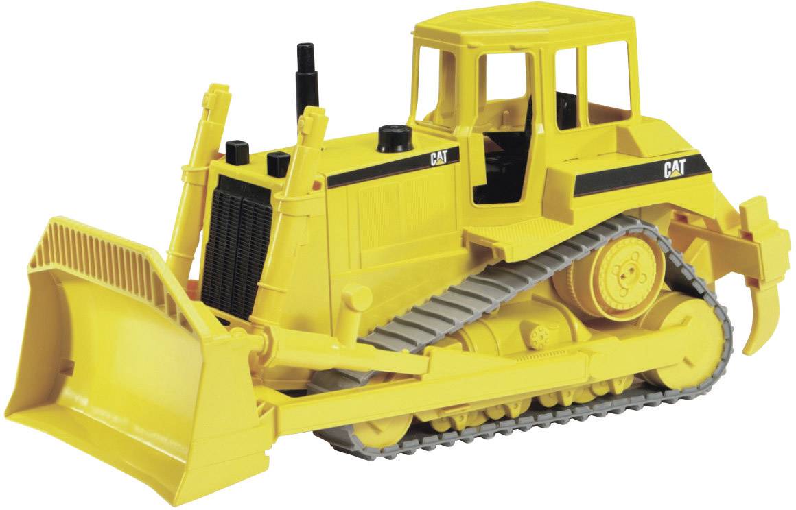 Ein gelber Spielzeug-Bulldozer mit Rädern und einer großen Schaufel, ideal für den Einsatz in Sandkästen oder beim Spielen im Freien.
