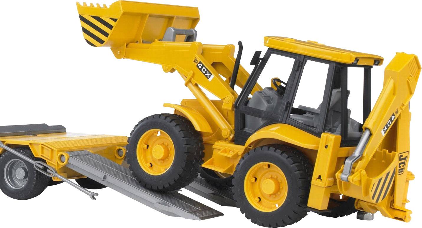 Bruder MAN TGA Tieflader mit JCB 4CX Baggerlader