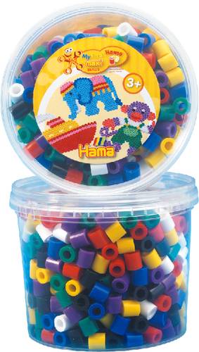 Vedes HAMA Bügelperlen Maxi - Dose Vollton Mix 600 Perlen (7 Farben) 8570