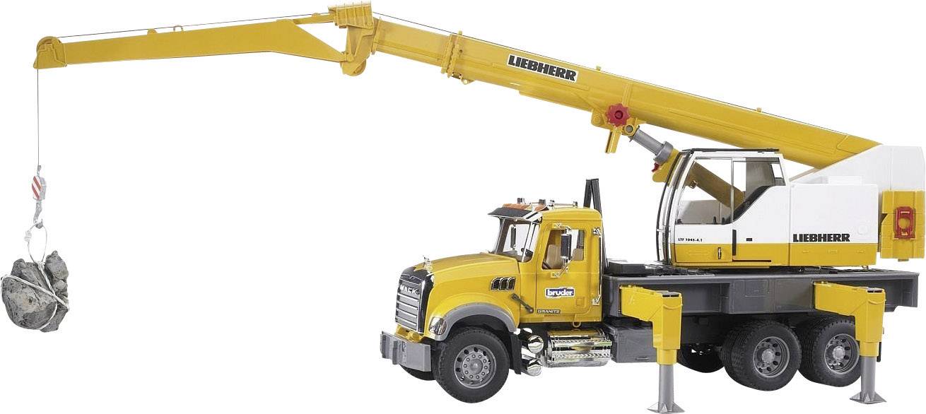 Bruder MACK Granite Liebherr crane truck, 4 Jahr(e), ABS Synthetik, Schwarz, Gelb