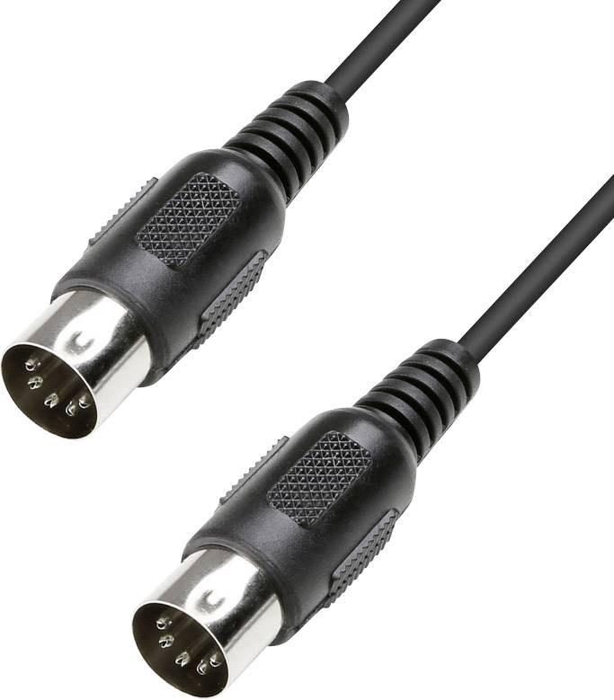 Paccs MIDI Verbindungskabel [1x MIDI-Male - 1x MIDI-Male] 5.00m Schwarz