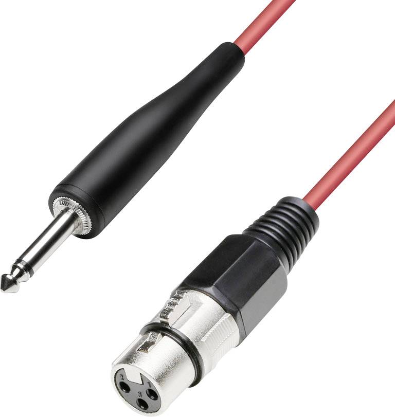 Paccs XLR Verbindungskabel [1x XLR-Buchse - 1x Klinkenstecker 6.35 mm] 5.00m Rot