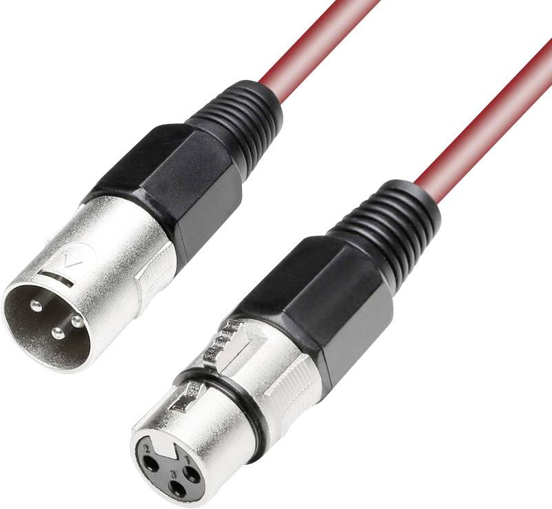 Paccs XLR Verbindungskabel [1x XLR-Buchse - 1x XLR-Stecker] 10.00 m Rot