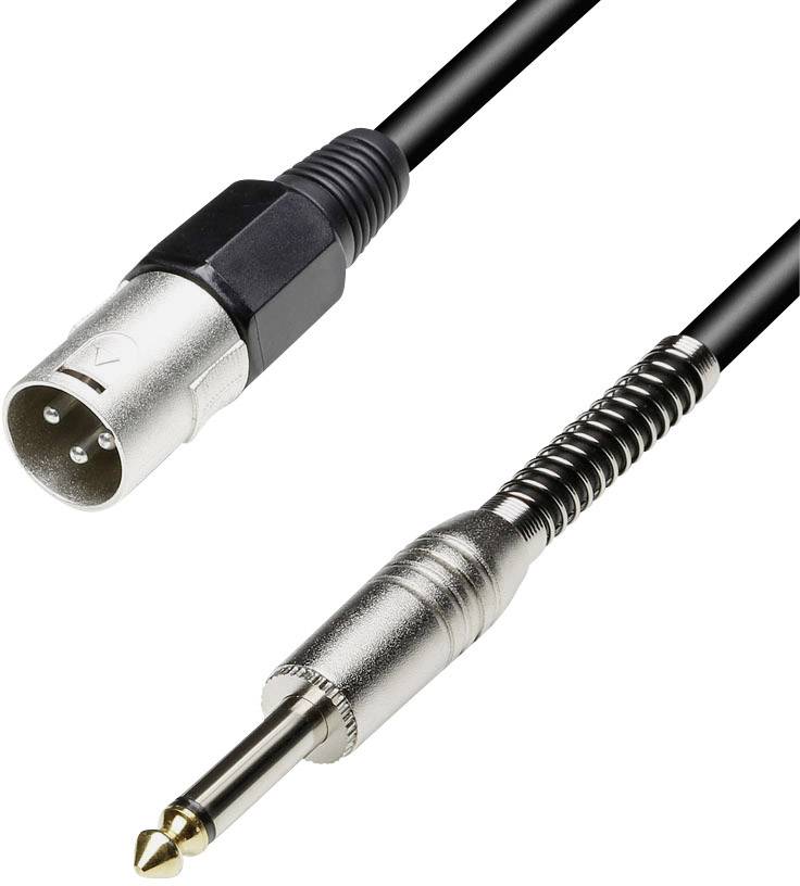 Paccs XLR Adapterkabel [1x XLR-Stecker - 1x Klinkenstecker 6.35 mm] 10.00m Schwarz