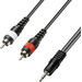 Paccs Audio Adapterkabel [2x Cinch-Stecker - 1x Klinkenstecker 3.5 mm] 3.00 m Schwarz