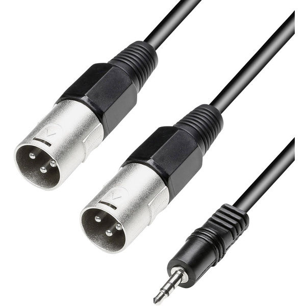 Paccs XLR Câble adaptateur [2x XLR mâle - 1x Jack mâle 3.5 mm] 3.00 m noir