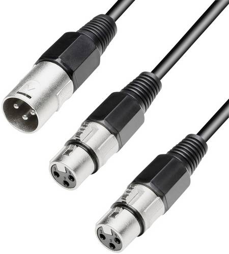 XLR Y-Kabel [2x XLR-Buchse - 1x XLR-Stecker] 0.60m Schwarz