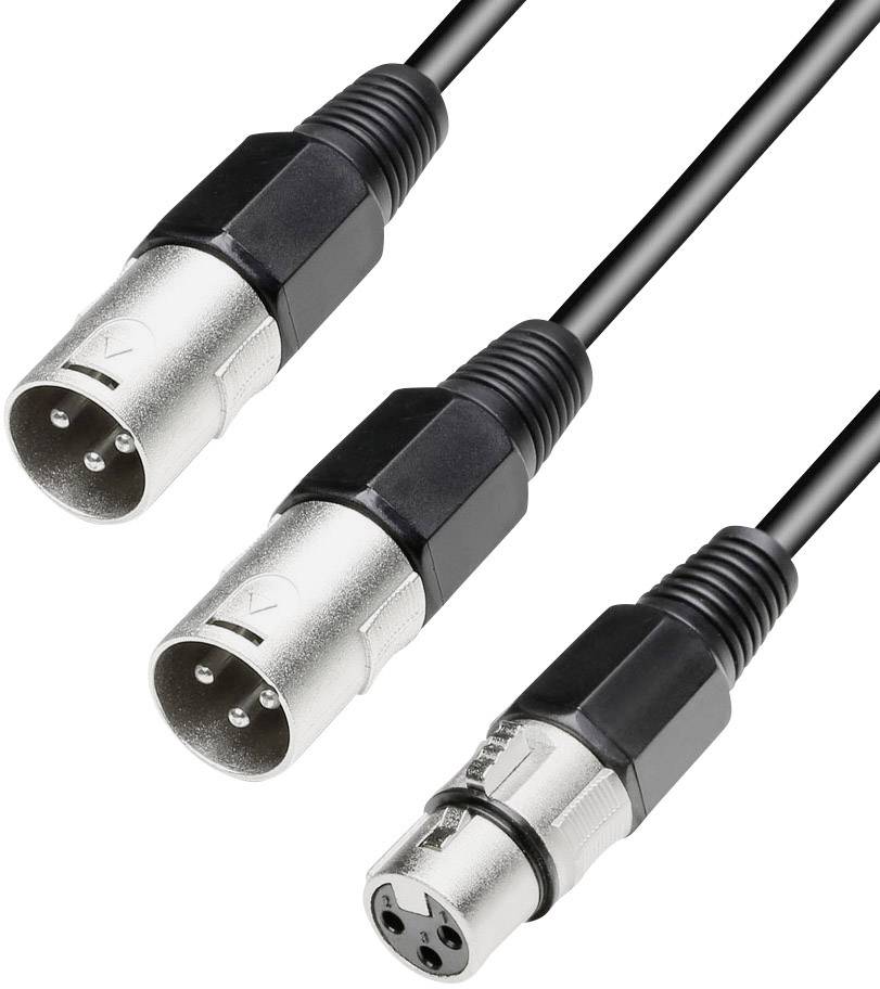 Paccs XLR Y-Kabel [2x XLR-Stecker - 1x XLR-Buchse] 0.60m Schwarz