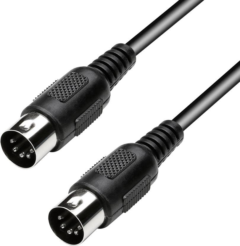 Paccs MIDI Verbindungskabel [1x MIDI-Male - 1x MIDI-Male] 10.00m Schwarz