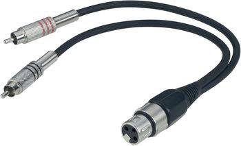Stagg Twin-Kabel 60 Cm – Cinch-Stecker Auf XLR-Buchse, Doppelkabel Für Audio-Equipment, Studio & Home-Entertainment