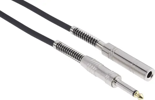 Paccs HIC50BK060SD Klinken Verlängerungskabel [1x Klinkenbuchse 6.35mm - 1x Klinkenstecker 6.35 mm]