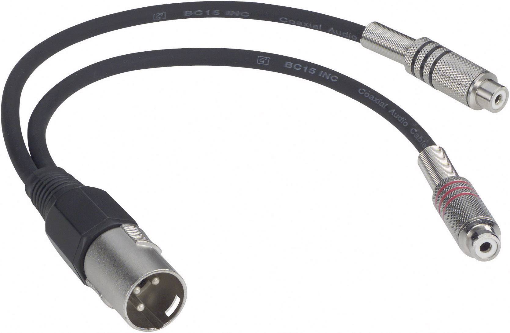 Paccs XLR Adapterkabel [1x XLR-Stecker - 2x Cinch-Buchse] 0.60m Schwarz