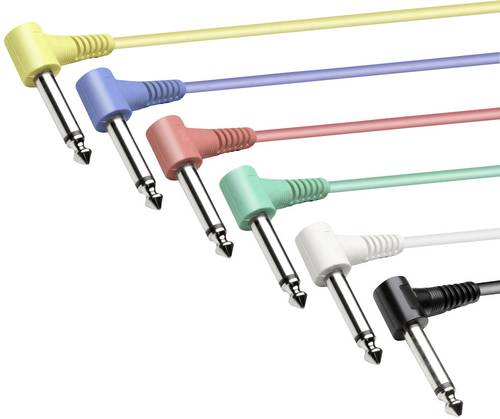 Paccs Klinken Kabel [6x Klinkenstecker 6.35mm - 6x Klinkenstecker 6.35 mm] 30.00cm Multi-Color