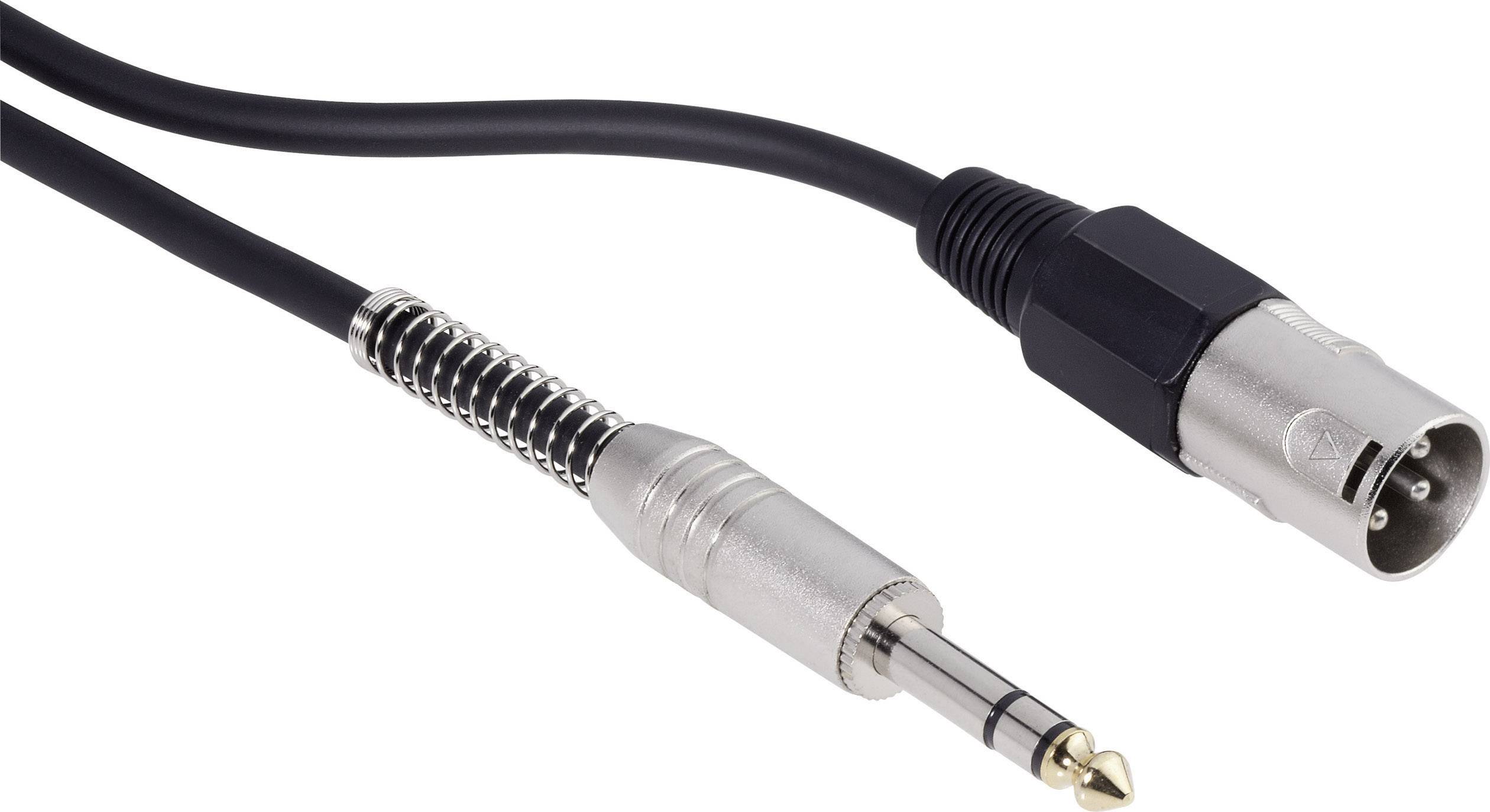 Paccs Audio Adapterkabel [1x Klinkenstecker 6.35mm - 1x XLR-Stecker] 3.00m Schwarz