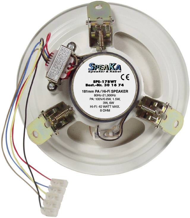 Renkforce SPE-178WT ELA-Einbaulautsprecher 40W 100V Weiß 1St.