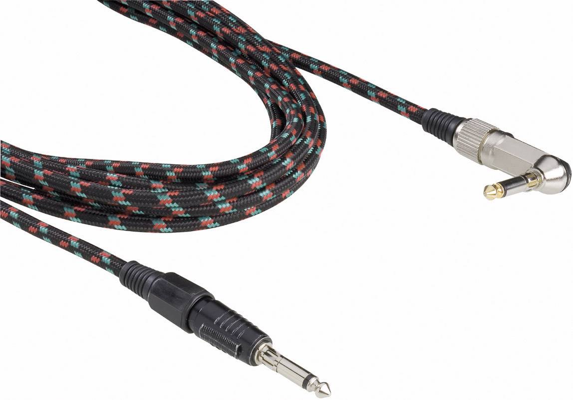 Paccs Retro Instrumenten Kabel [1x Klinkenstecker 6.35mm - 1x Klinkenstecker 6.35 mm] 6.00m Multi-Color