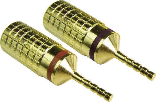t-101/4S Lautsprecher-Steckverbinder Stecker, gerade Polzahl: 1 Gold 2St.