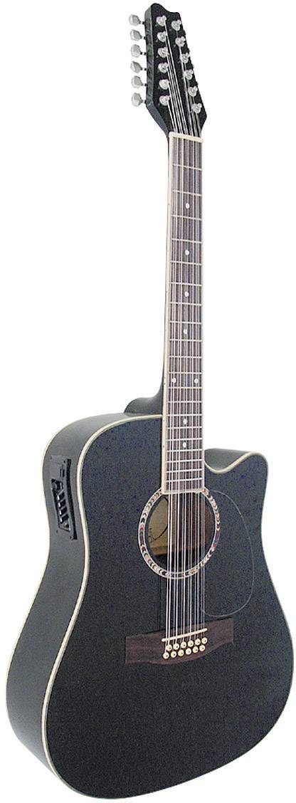 MSA Musikinstrumente CW 1200 E-Westerngitarre 4/4 Schwarz